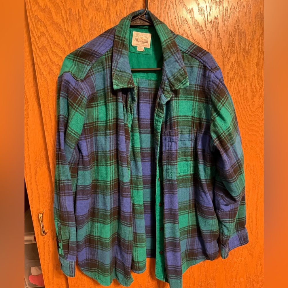 American Eagle Teal flannel - Picture 2 of 2